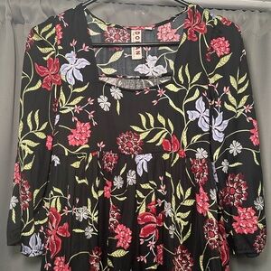 Anthropologie Dolan Women’s Dainty Floral Black Cottagecore Top Size XS